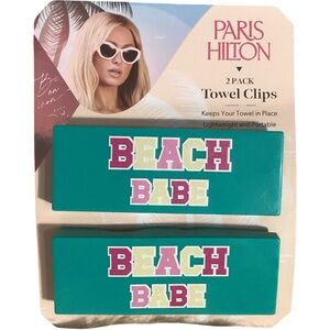 Paris Hilton Beach Towel Clips 2 Pack “Beach Babe” New on Card